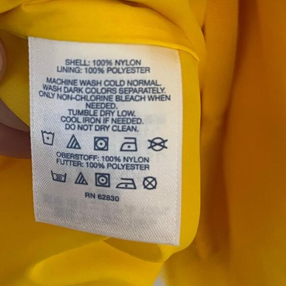 Women's Lands End Yellow Rain Coat Wind Breaker Jacket Coat Size Large - Picture 5 of 6